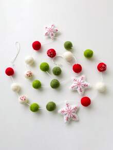 Cirelle 1pc, Christmas Decoration, Wool Felt Pentagonal Star String, Christmas Tree Decoration Pendant, Handmade Wool Christmas Banner Decoration, Suitable For Indoor And Outdoor Seasonal Display, Suitable For Christmas Parties And Home Decoration, Home Office Wedding Party Holiday Decoration Banner - Multicolor - View 1