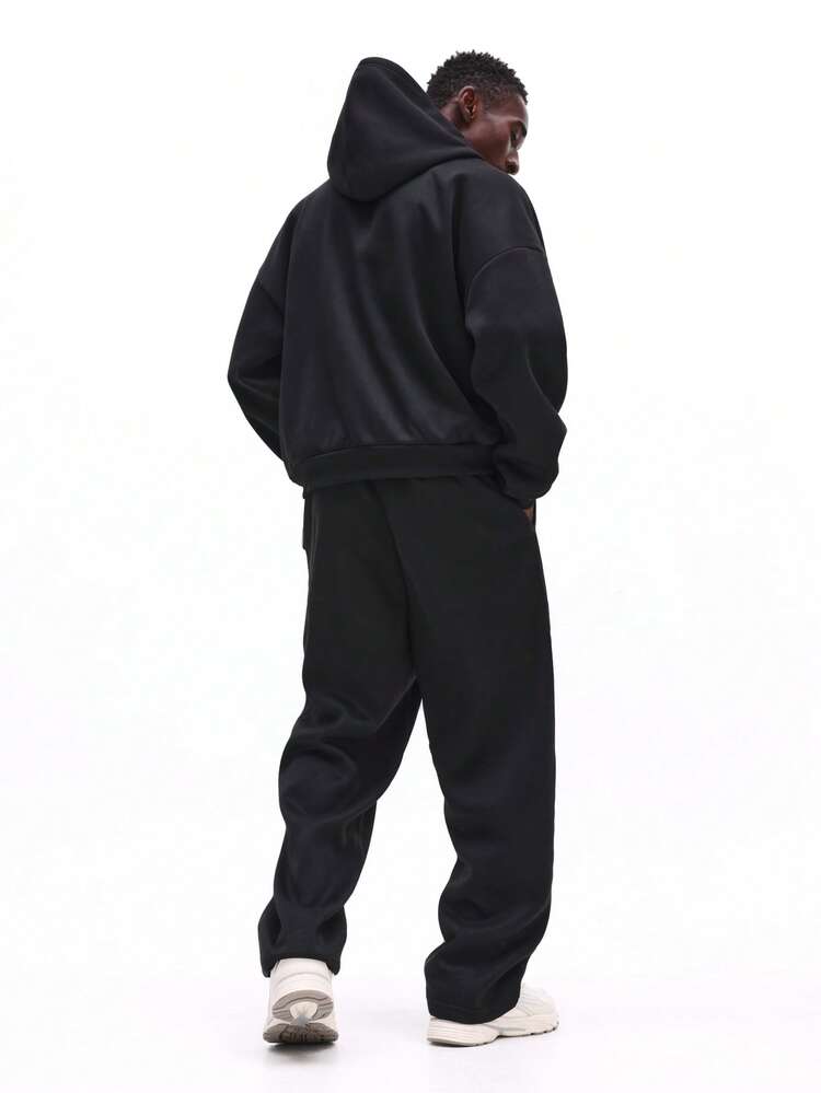 SUMWON Klassisches Pullover Hoodie und Jogginghose Co-Ord Set mit gesticktem Logo Design, lässiger Freizeitanzug für täglichen Komfort