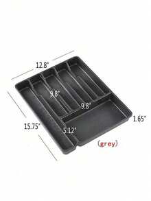 1个大隔层食物收纳盒，厨房储物托盘，扁平餐具盒，PP塑料材质，适用于桌面餐具、橱柜抽屉收纳，可存放餐具、筷子和小零件，返校用品 - 餐具收納盒 - 查看 7