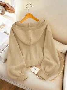 SHEIN Girls' Fashionable Casual Fresh Short Solid Color Hooded Knit Cardigan Sweater, Autumn/Winter Girl Cardigan Children Cardigan Kids Sweaters For Girls Button Girl Clothes Autumn Girl Clothes Winter Girl Sweater Jacket Children Cardigan Girl Cardigan Kids Sweaters For Girls Button Girl Clothes Autumn And Winter Clothes Girls Long Sleeve Blouses Kids Cardigan For Girls Sweatshirt For Girls Kids Sweaters For Girls Button Kids Girl Jacket Tween Girl Clothes Sweaters Girls Sweater Sweaters For Tweens Girl Sweaters For Girls Tween Tween Girl Sets Winter Chlothes For Girl Kids 11 Button Sweater Girls Kids Hooded Cardigan Autumn Winter Cardigan Children Sweaters - Khaki - View 2