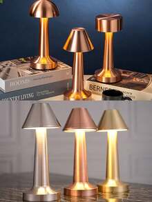 1PC Minimalist Metal Touch Control Dimmable Color Changing Desk Lamp, USB Rechargeable Small Night Light Suitable For Living Room, Dining Room, Bedroom, Nightstand, Home Decor - Multicolor - View 7