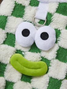 PETSIN 1 Ropa de otoño/invierno para mascotas, perros y gatos, suministros para mascotas, divertido perro pequeño y mediano con estampado a cuadros verdes (de doble capa) y diseño de osito de peluche de dibujos animados