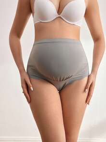 BloomMama 1pc High Waist Comfortable Seamless Maternity Thong Panty, Dark Gray - Dark Grey - View 3