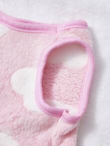 PETSIN 1pc White Love Pet Vest, Pink Autumn And Winter With Plush Warm Flannel Warm Pet Clothes - Pink - View 7