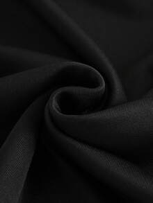 GlowEve CURVE Plus Size Women's Crew Neck Contrast Ruffle Trim Solid Color Long Sleeve Sweatshirt, Autumn/Winter - Black and White - View 4