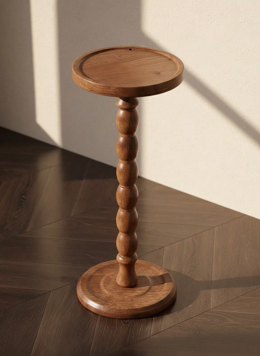 Cirelle طاولة جانبية خشبية دائرية حديثة - طاولة صغ...