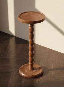 Cirelle New Modern Round Wooden Side Table - Versatile Mini Table Suitable For Various Spaces, Movable Furniture, Solid Wood Legs, Modern Decor Style, Applicable For Living Room, Bedroom, Corner, Office, Bar Counter, Home Decor, Gifts, Coffee Corner Desk (Natural Material) - Multicolor - View 5