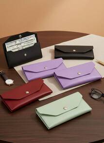 Cirelle 1 件 PU 皮革现金信封，可重复使用现金信封钱包，适合旅行和预算，多功能钞票钱包套信封夹硬币 - 彩色 - 查看 10