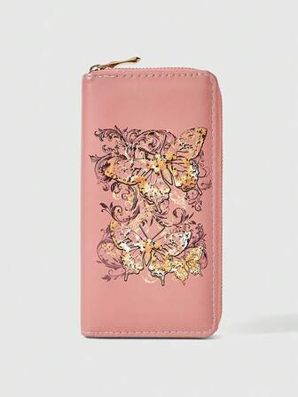 Grunge Punk محفظة طويلة بطراز الشبكة المقوسة، جميلة ومتعددة الاستخدامات