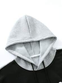 Manfinity Homme Men's Letter Print Contrast Color Long Sleeve Pocket Drawstring Hoodie Sweatshirt Men Hoodies Pullovers Mens Hoodies Casual Old Money,Daily Leisure, Weekend Trips, Outdoor Activities, Travel Expeditions, Relaxed Work Environments Or Semi-Formal Occasions, Boyfriend/Husband Gift, Anniversary Gift Party Christmas New Years - Multicolor - View 5