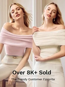 MOTF PREMIUM FOLDOVER OFF THE SHOULDER KNIT TOP