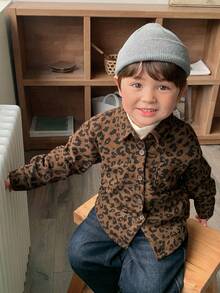 DAZY Toddler Boys' Leopard Print Casual Loose Long Sleeve Streetwear Top