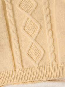 SHEIN Newborn Baby Girl Crew Neck Long Sleeve Knit Casual Sweater Set - Yellow - View 8