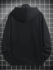 Sudadera con capucha para hombre, abrigo holgado y versátil con estampado de alce, ideal para vacaciones y viajes. - Negro - Ver 5