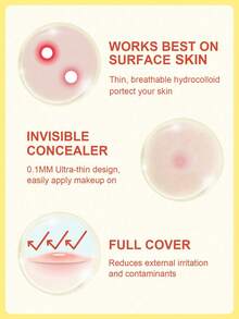 Hydrocolloid Acne Pimple Day patch For Face,12 PCS,Waterproof & Breathable Acne Cover Patch,Mild And Non-irritating, For Facial Skin Care,For Covering Zits and Blemishes - Day - View 3