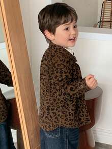 DAZY Toddler Boys' Leopard Print Casual Loose Long Sleeve Streetwear Top
