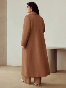 MOTF PREMIUM PLUS WOOL ELEGANT LAPEL COLLAR CINCHED WAIST METAL BUTTON OVERCOAT, AUTUMN/WINTER