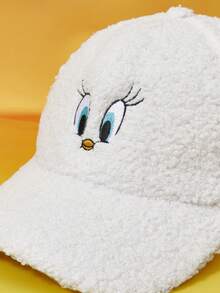 LOONEY TUNES X SHEIN Mũ lưỡi trai thêu họa tiết hoạt hình thường ngày dành cho nữ - trắng - Xem 4