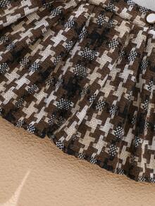 Souflis Souflis 3件套女婴秋春季优雅风格套装，长袖外套、长袖上衣和翻领半裙 - 棕色 - 查看 7