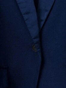 GlowEve Damen elegantes Set aus einfarbiger plissierter Blazer und plissiertem Rock - marineblau - Übersicht 4