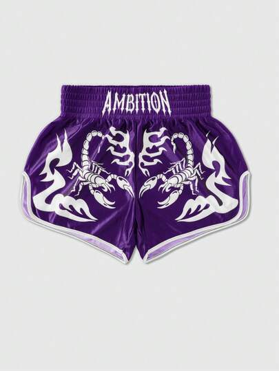 Street Life Herren Scorpion Buchstaben Muster Sport Shorts, Boxershorts, Basketball Shorts, Sommer