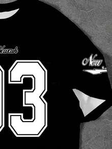 Manfinity Dauomo Men's Numeric Print Round Neck Short Sleeve Casual T-Shirt - Multicolor - View 3