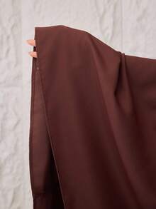 Al Najma 女士优雅派对水钻装饰长袍 - 咖啡棕 - 查看 9