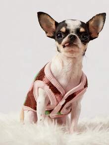 PETSIN 1 Piece Of Brown Bottom Radish Lamb Wool Pet Vest With Autumn And Winter Thick Lamb Wool For Warmth And Pet Plush Clothing - Brown - View 3