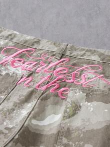 Manfinity Denimwave Quần jeans ống rộng màu sáng ngụy trang phong cách đường phố trẻ trung có túi lớn, Thu/Đông - Nhiều màu - Xem 4