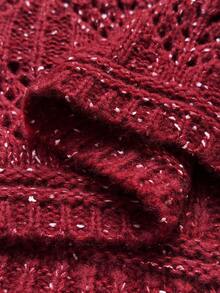 Sunspun Damen Pullover in Große Größen mit Crew-Ausschnitt und perforiertem rotem Punktemuster, geeignet für Weihnachtsoutfits, perfektes Urlaubsgeschenk, passend für alle Jahreszeiten, für den Arbeitsweg, Innen- und Außenbereich, Frühling, Sommer, Herbst, Winter