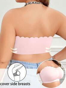 NudeFit 大码女士侧扣无钢圈抹胸文胸 - 粉色 - 查看 2