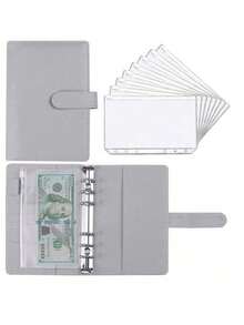 省钱活页夹，内含8个A6拉链信封，现金信封预算系统，储蓄挑战手册，助您管理财务，节省开支 - 彩色 - 查看 10