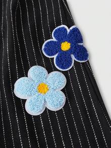 ROMWE MEN Street Life Men's Casual Street Floral Wool Blend Cropped Pants, Autumn/Winter - Black - View 5