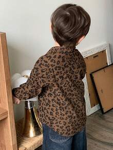 DAZY Toddler Boys' Leopard Print Casual Loose Long Sleeve Streetwear Top