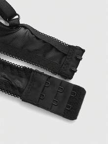 ROMWE Grunge Punk Women's Steel Hoop Velvet & Lace Bat Pendant Bralette - Mauve Purple - View 4