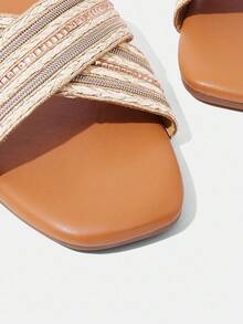 Styleloop Women's Casual Minimalist Versatile Flat Sandals - Beige - View 6