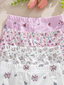 Souflis Souflis 8pcs/Set Baby Girls 0-3 Years Spring/Summer Casual Daily Wear Cute Ballet Girl Sleeveless Tee Shirt & Shorts 8pcs Outfit Set - Multicolor - View 6