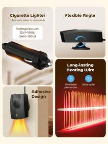 Teckwe 2-In-1 Portable Car Heater, Convenient To Carry