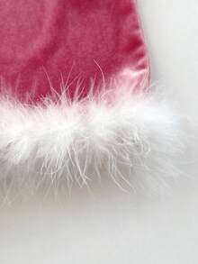 SHEIN Unity 1 pezzo Abito mini aderente in velluto rosso con scollo a V e fiocco decorativo, senza maniche, vita aderente, costume sexy per performance sul palco, Natale, Capodanno, cosplay, discoteca - Multicolore - Visualizzare 7