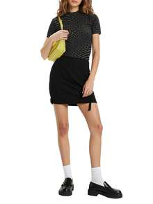 Calvin Klein Women's T-Shirts Black - Black and White - View 3