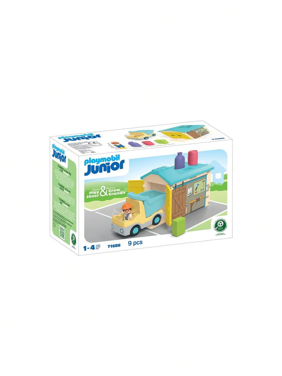 Playmobil Junior JUNIOR: LKW Mit Sortiergarage BOYS FIRST 71686 - Multicolor - View 1