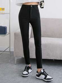 Dazy Kids 少女休闲裤 - 黑色 - 查看 6