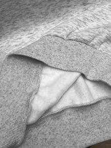 INAWLY Women's Fashionable English Print Dropped Shoulder Crew Neck Sweatshirt - Grey - View 6