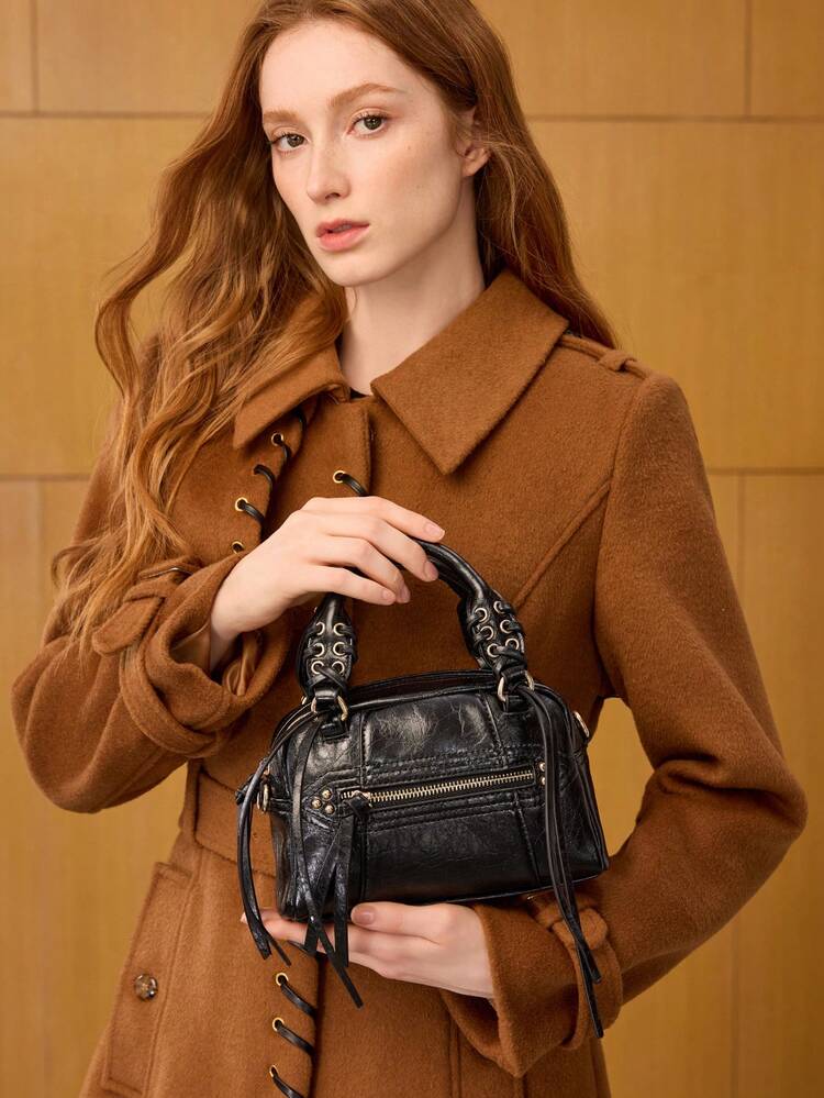 RETRO NICHE HAND-HELD BOWLING BAG FOR WOMEN 2025 NEW SIMPLE AND VERSATILE CROSSBODY BAG