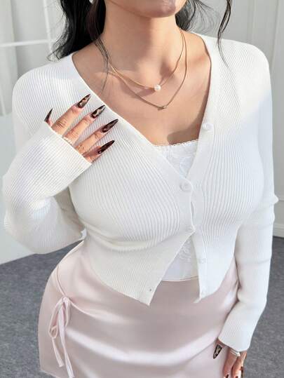 CovetEZ Plus Size Lightweight Knit Air Conditioning Cardigan In Fall/Winter