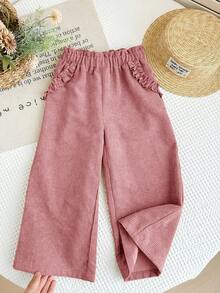 LMoss Kids 女童灯芯绒宽松休闲裤