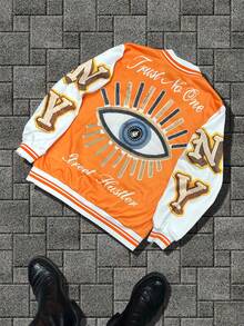 Rovax Áo khoác nhẹ họa tiết mắt quỷ Y2K Streetwear dành cho nữ - Nhiều màu - Xem 2