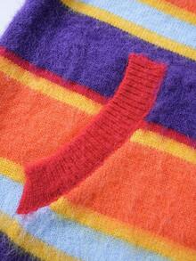 ROMWE MEN Street Life Men's Striped Knit Cardigan, Striped Hooded - Multicolor - View 8