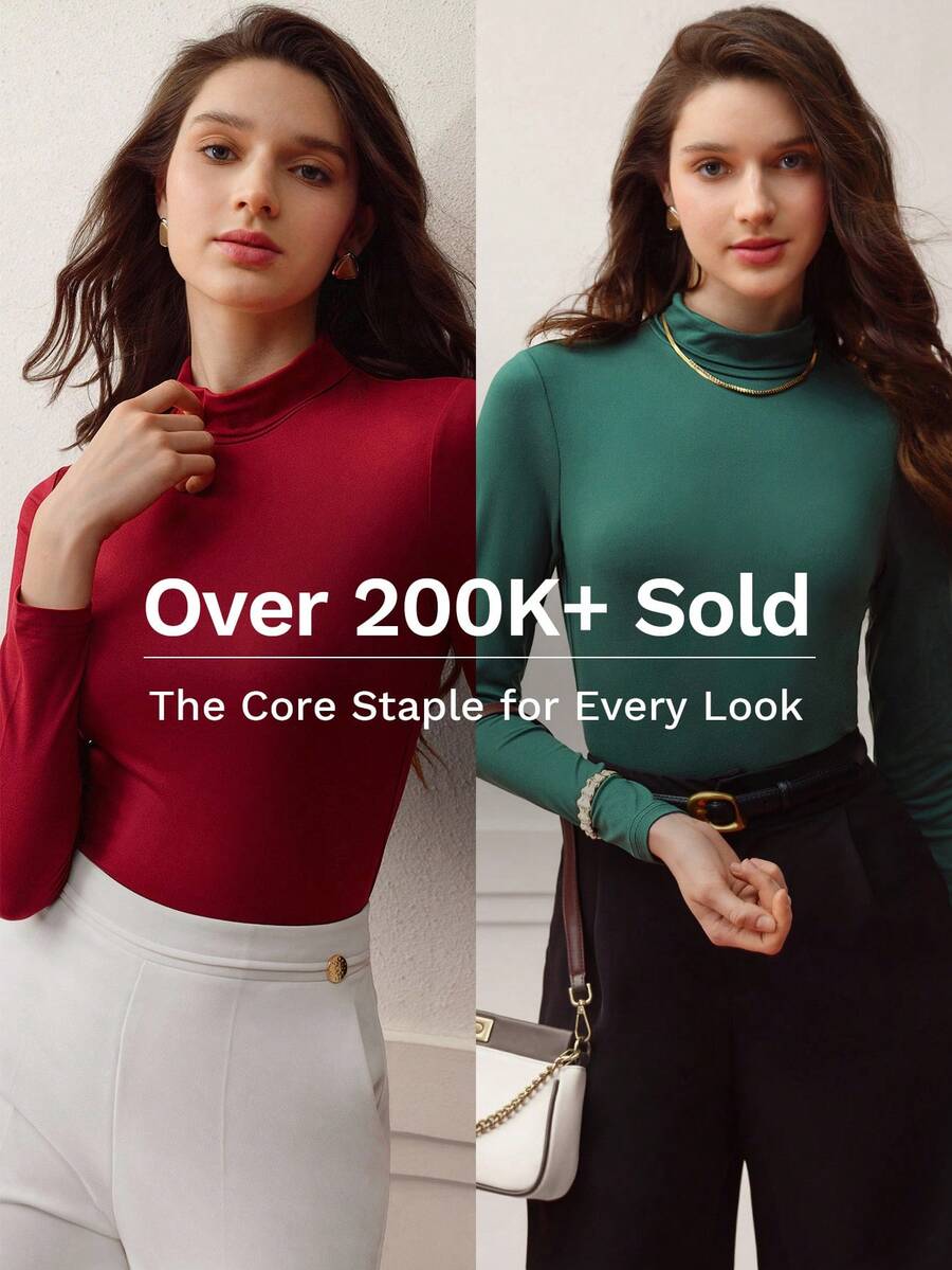 MOTF PREMIUM SLIM FIT HIGH NECK T-SHIRT - Dark Green - View 1