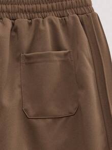 Open Phase 男士加厚时尚休闲宽松直筒裤，适合秋季、春季到夏季穿着，复古美式风格，男女皆宜，宽松版型夏季服装——适合日常穿着和夏季度假穿着。 - 咖啡棕 - 查看 8